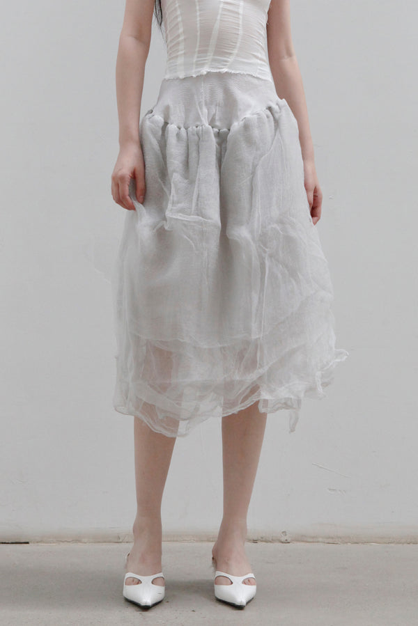 Marc Le Bihan Silk Skirt Six-layer Gauze 25930 Series French Hand-dyed MLB-25930-NUAGE Cloud